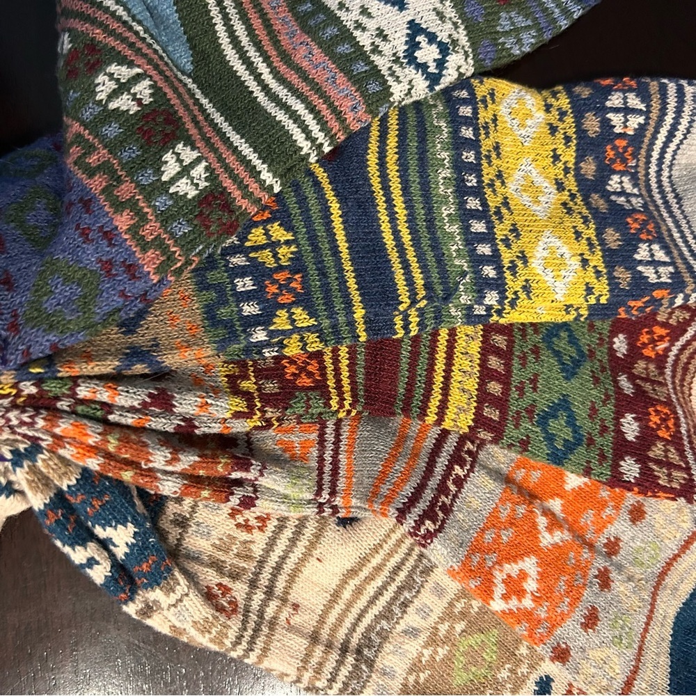 Boho Multicolor Patterned Socks Set Os - image 2